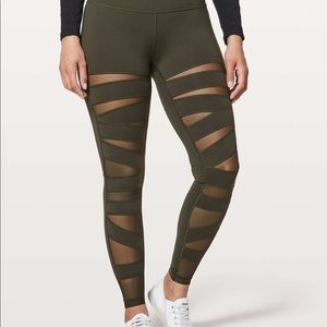 Lululemon Wunder Under Tech Mesh Leggings